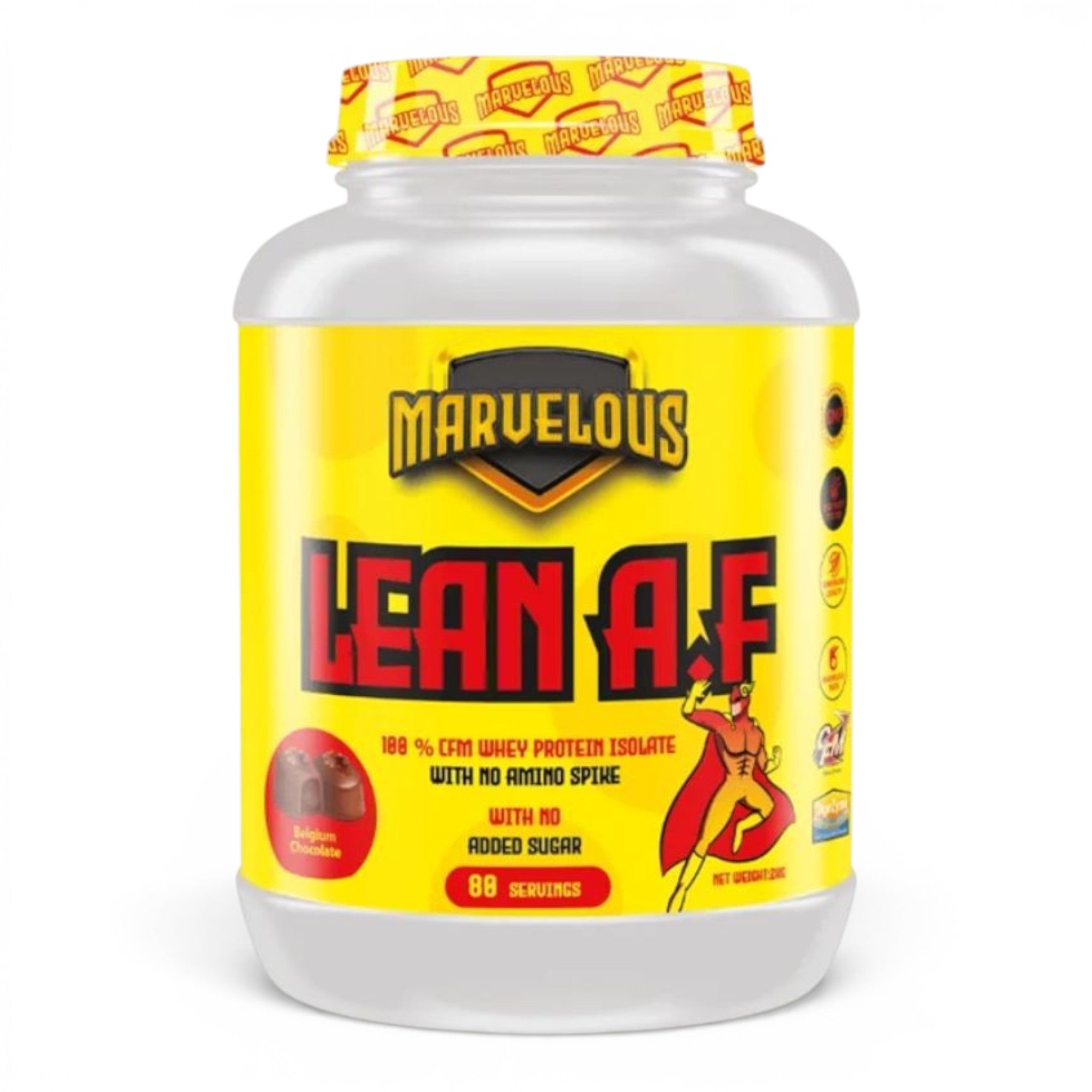 Marvelous Nutrition Lean A.F 100% Whey Protein Isolate 2kg (80 Servings)
