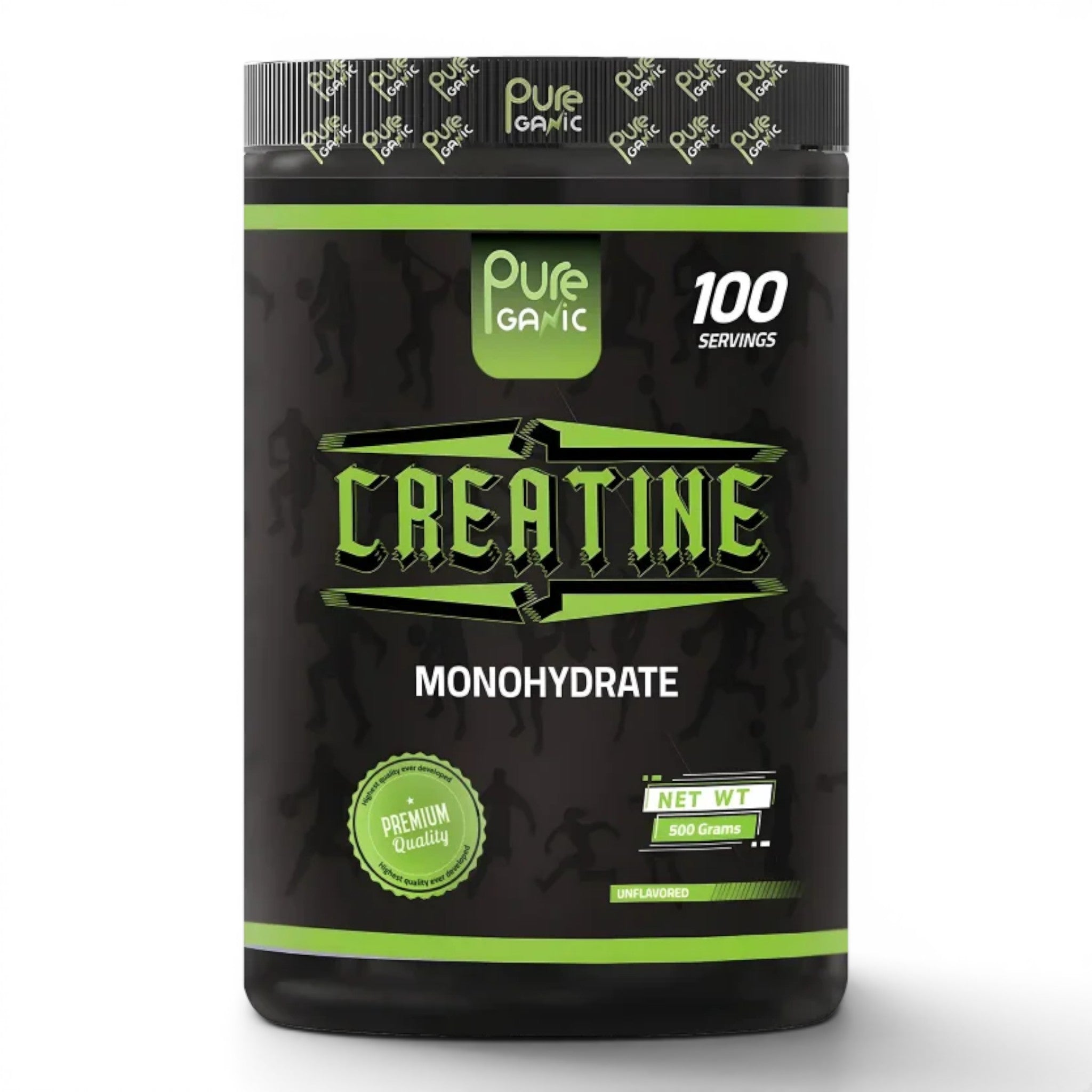 Pureganic Pure Creatine Monohydrate – 100 Servings (500g)